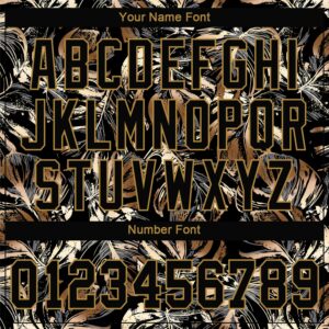 Custom 3D Pattern Design Golden Tropical Leaves In The Style Of Jungalow And Hawaii Authentic Baseball Jersey 4 3DPattern0004 4