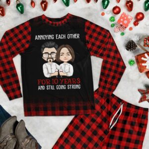 CouplePajamas PersonalizedPajamasSet ChristmasGiftAnniversaryGiftForHusbandAndWife