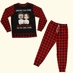 CouplePajamas PersonalizedPajamasSet ChristmasGiftAnniversaryGiftForHusbandAndWife2