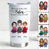20oz Sisters – Side By Side Or Miles Apart, Sisters Will Always Be Connected By Heart – Personalized Tumbler
