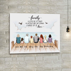 Personalized gifts for the whole family Canvas Print with custom message – UP TO 8 PEOPLE