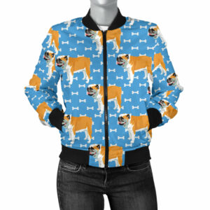 Bulldogs Pattern Print Design 06 Women’s Bomber Jacket