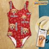 Custom Dog Photo With Accessory Pattern Swimsuit