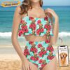 Custom Dog Photo With Pattern Bikini Swimsuit