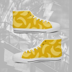 Banana High Canvas Shoes, Banana Gift, Banana Shoe, Banana Present, Banana Footwear, Banana Design WF103